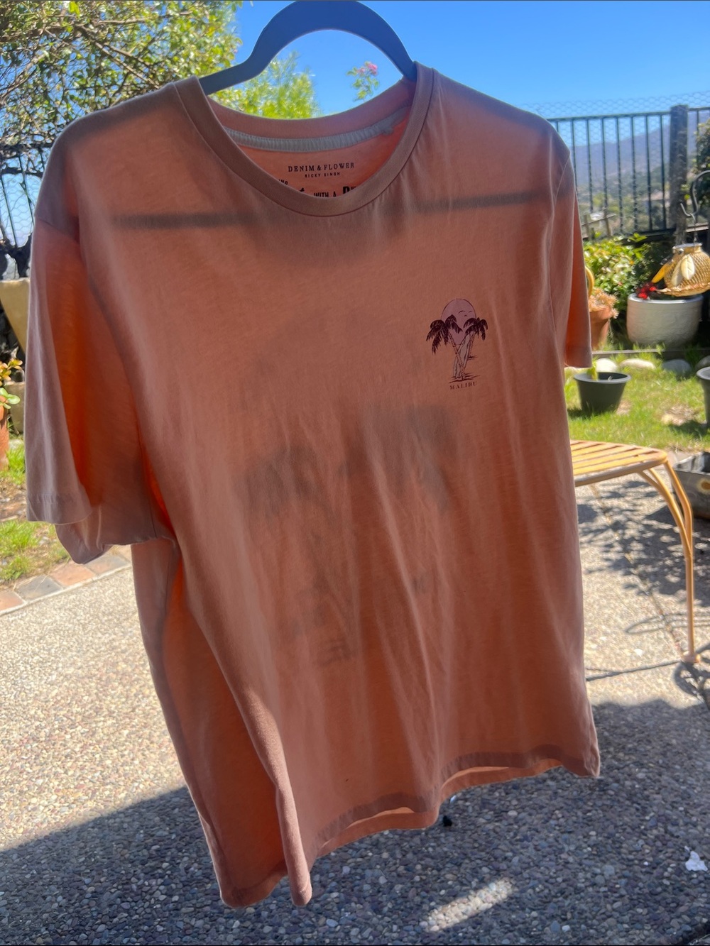 Denim & Flower Men's Peach Short-Sleeve Palm Tee
